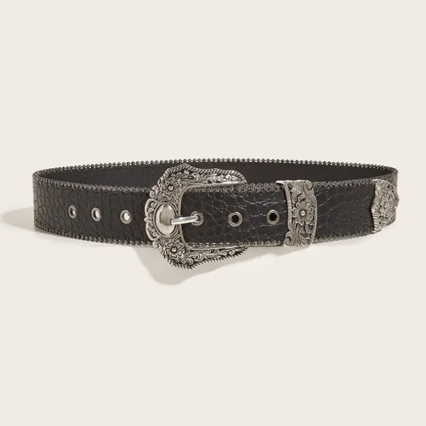 Belt Women's American Retro Decorative Dress with Suit Ins Style Personalized Belt Subculture Black Belt - Image 2