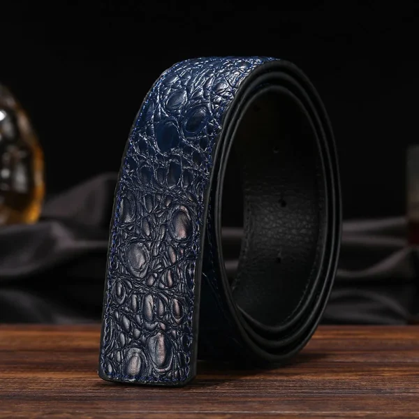 3.8cm/3.5cm Crocodile Pattern Luxury Men's Belt Two-layer Cowhide No Belt Buckle Suitable for Pin Buckle Genuine Leather Belt - Image 5