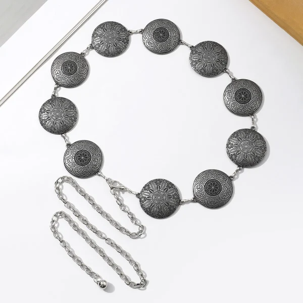 New vintage engraved plus-size round waist chain - Image 5
