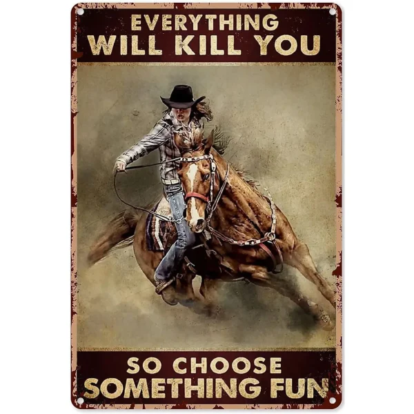 Wild West Cowboys Metal Tin Sign Wall Poster Plaque Vintage Iron Painting Decoration for Man Cave Home Cafe Game Room Club Bar - Image 30