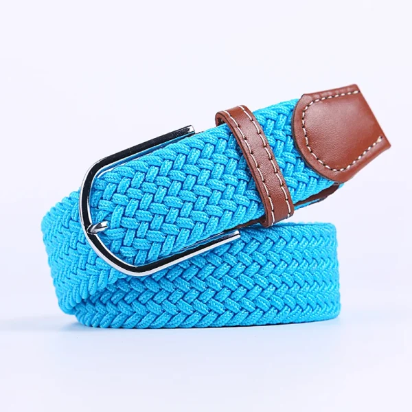 Unisex Elastic Fabric Woven Casual Belt Pin Buckle Expandable Braided Stretch Canvas Simple and Stylish Leisure Men Women Belt - Image 31