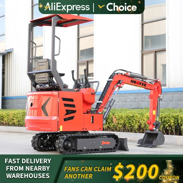 1 Ton Mini Excavator Customize Huayee Factory Factory Price Free shipping Epa Engine wholesale Excavator Crawler Excavator - Image 5
