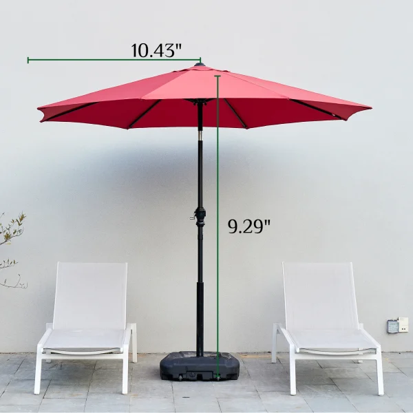 JHK Outdoor Patio Umbrella UV Protection For Garden Sturdy Structure All Weather Outdoor Umbrellas For Backyard Pool Holidays - Image 9