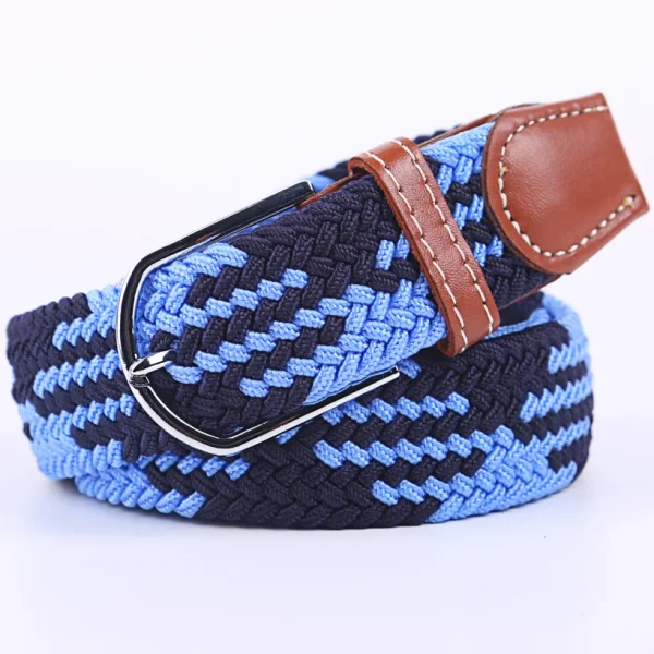 Unisex Elastic Fabric Woven Casual Belt Pin Buckle Expandable Braided Stretch Canvas Simple and Stylish Leisure Men Women Belt - Image 52