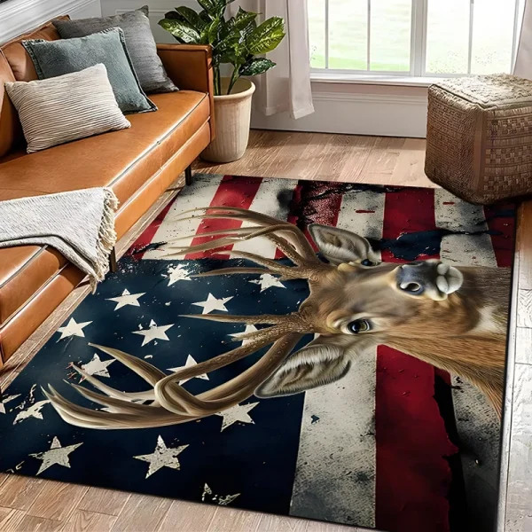 15 Sizes Flag Deer Pattern Rug Carpet for Living Room Bathroom Mat Creative Doormat Carpet for Bedroom Home Decor Alfombras Cool - Image 9