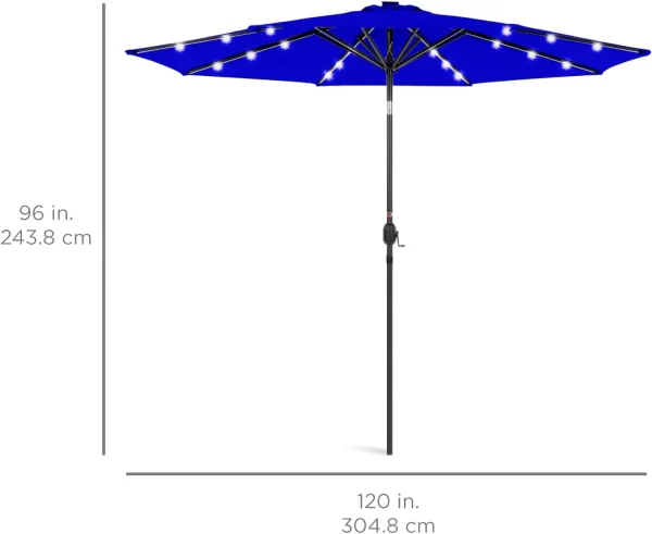 Best Choice Products 10ft Solar Polyester LED Lighted Patio Umbrella w/Tilt Adjustment and UV-Resistant Fabric - Tan - Image 10