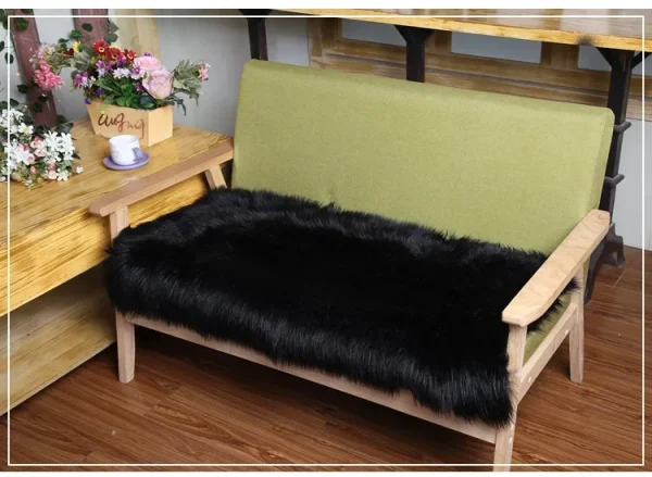 Nordic Long Soft Faux Sheepskin Fur Area Rugs Living Room Bedroom Floor Mat Shaggy Silky Plush Carpet Faux Fur Rug Decor Mats - Image 11