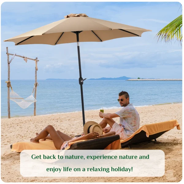 JHK Outdoor Patio Umbrella UV Protection For Garden Sturdy Structure All Weather Outdoor Umbrellas For Backyard Pool Holidays - Image 6