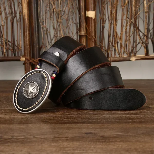 3.8CM Pure Cowhide High Quality Genuine Leather Belts for Men Strap Male Thickened Head Layer Cowhide Smooth Buckle Jeans Cintos - Image 6