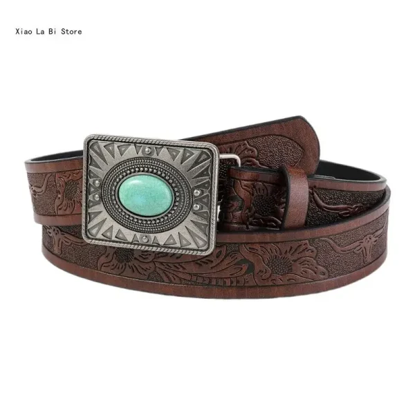 Bohemian PU Belt Woman Waist Decors Pants Belt Embossing Pattern Jeans Waistband Vintage Belt for Girl Cool Cowboy Belt - Image 11