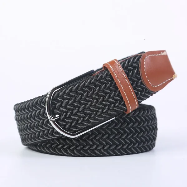 Unisex Elastic Fabric Woven Casual Belt Pin Buckle Expandable Braided Stretch Canvas Simple and Stylish Leisure Men Women Belt - Image 61
