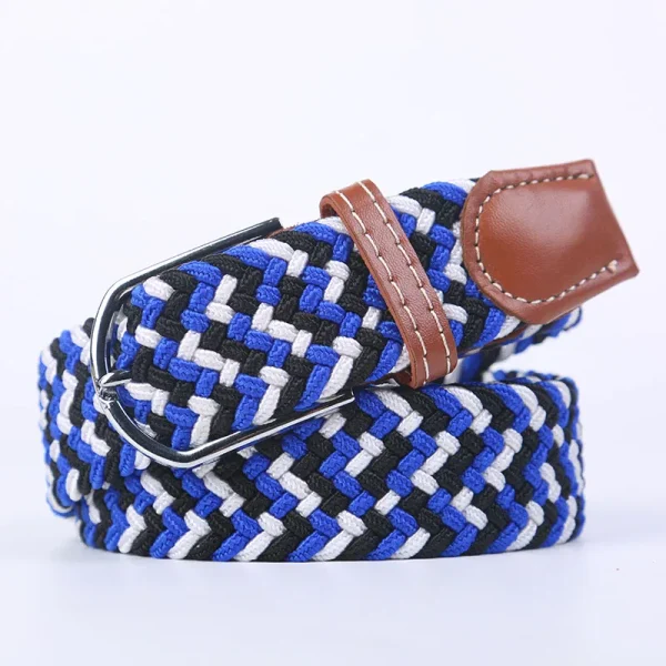 Unisex Elastic Fabric Woven Casual Belt Pin Buckle Expandable Braided Stretch Canvas Simple and Stylish Leisure Men Women Belt - Image 57