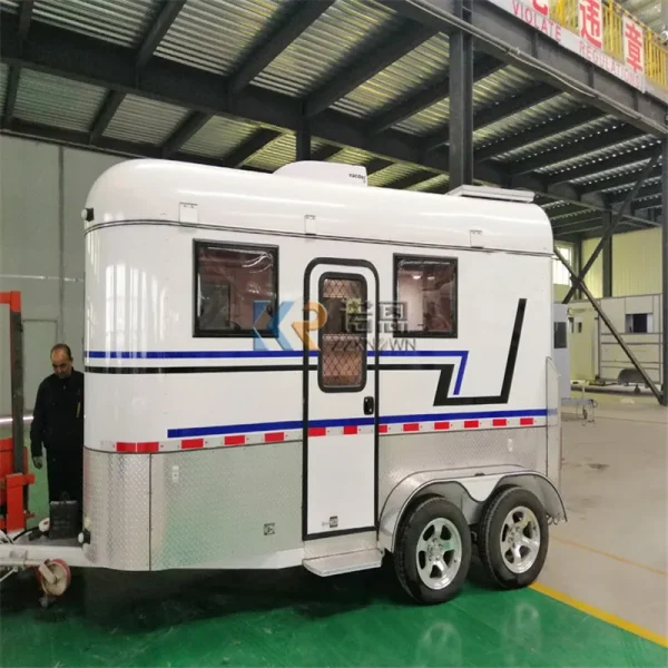 Luxurious 2 Horse Straight Load Float with Living Quarter Custom Horse Box Trailer with Caravan Door - Image 2
