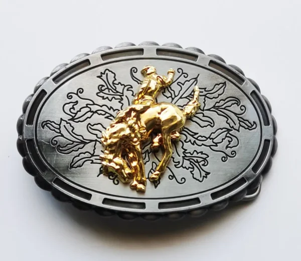 Western Belt Buckle Initial Vintage-Cowboy Rodeo Silver&Gold Belt Buckle for Men Women - Image 8