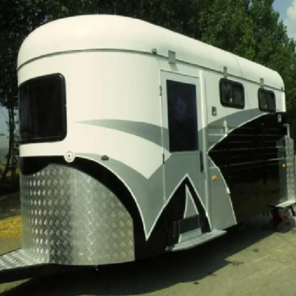 2024 Galvanized 2 Horse Float Trailer with Living Quarters Deluxe Angle Horse Load Cart supporting Customization - Image 2