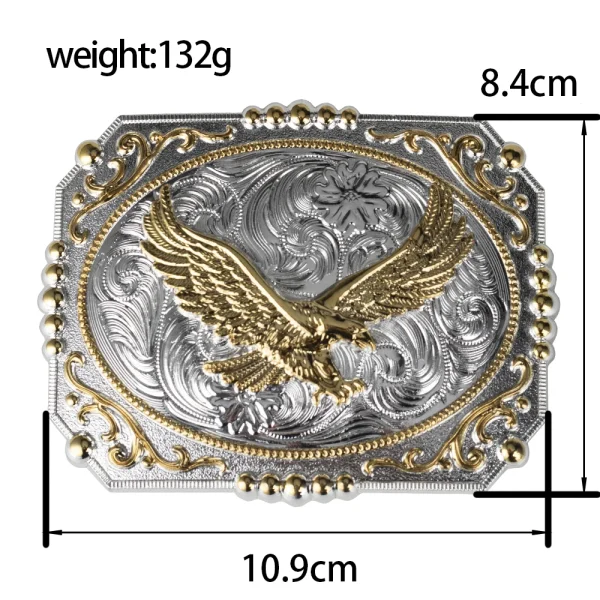 Golden Eagle Big Belt Buckle Cowboy - Image 3