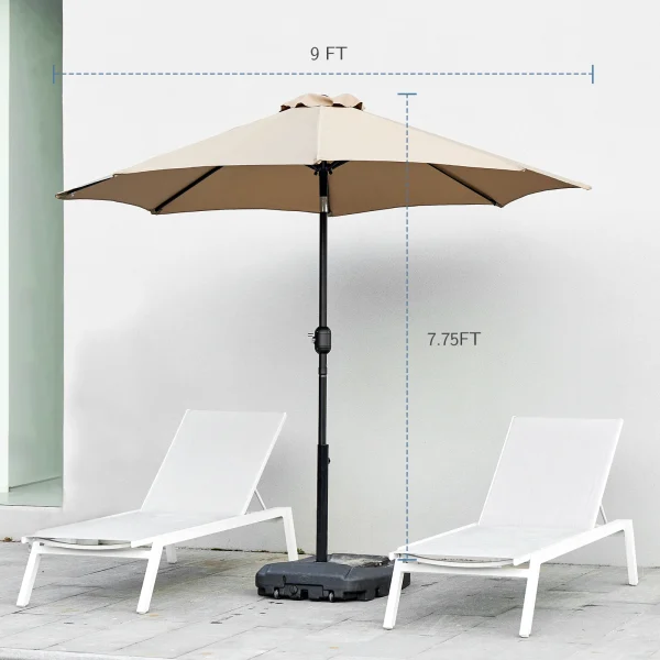 JHK Outdoor Patio Umbrella UV Protection For Garden Sturdy Structure All Weather Outdoor Umbrellas For Backyard Pool Holidays - Image 3