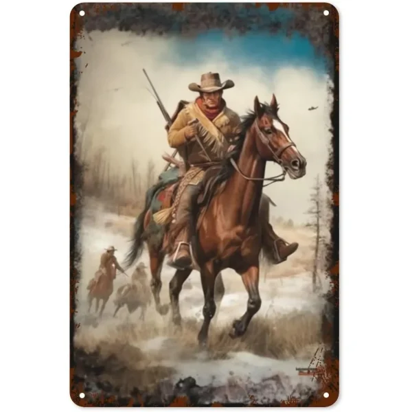 Wild West Cowboys Metal Tin Sign Wall Poster Plaque Vintage Iron Painting Decoration for Man Cave Home Cafe Game Room Club Bar - Image 25