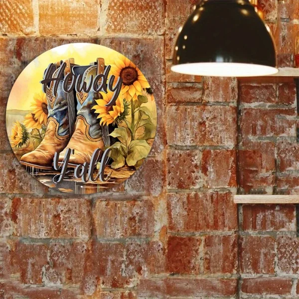 Durable Cowboy Boots for Wall Door Decor, Aluminum Metal Sign, Western Design, Perfect for Bedroom, Bathroom, Home, Cafe Decor - Image 3