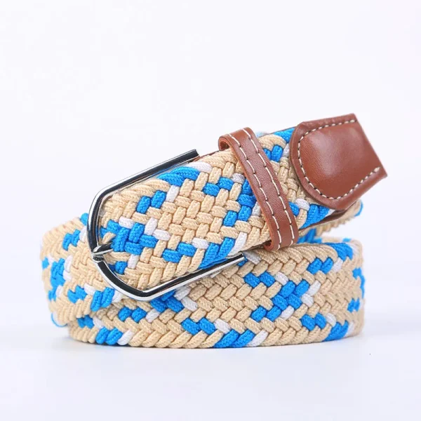 Unisex Elastic Fabric Woven Casual Belt Pin Buckle Expandable Braided Stretch Canvas Simple and Stylish Leisure Men Women Belt - Image 14