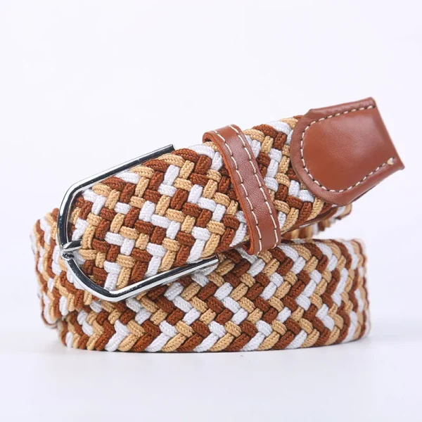 Unisex Elastic Fabric Woven Casual Belt Pin Buckle Expandable Braided Stretch Canvas Simple and Stylish Leisure Men Women Belt - Image 64