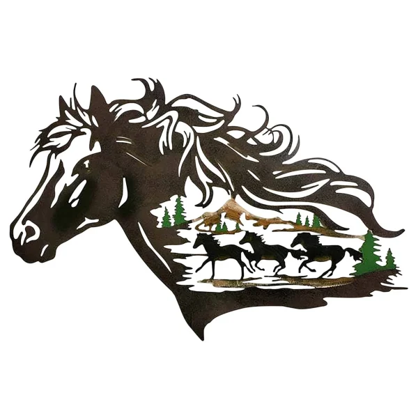 Metal Western Horse Shadow Home Decor Forest Animal Wide Rustic Metal-Wall Art Home Decoration Best Gift For Special Occasions - Image 5