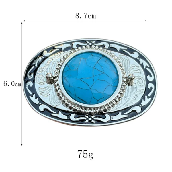 Stylish vintage turquoise belt buckle - Image 5
