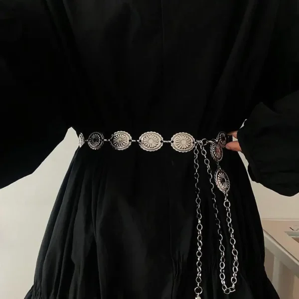 1pcs Skirt Belt Retro High-end Feel Metal Chain Belt Versatile Luxurious High-end Banquet Party Ladiesbelt Niche Design Unique - Image 4
