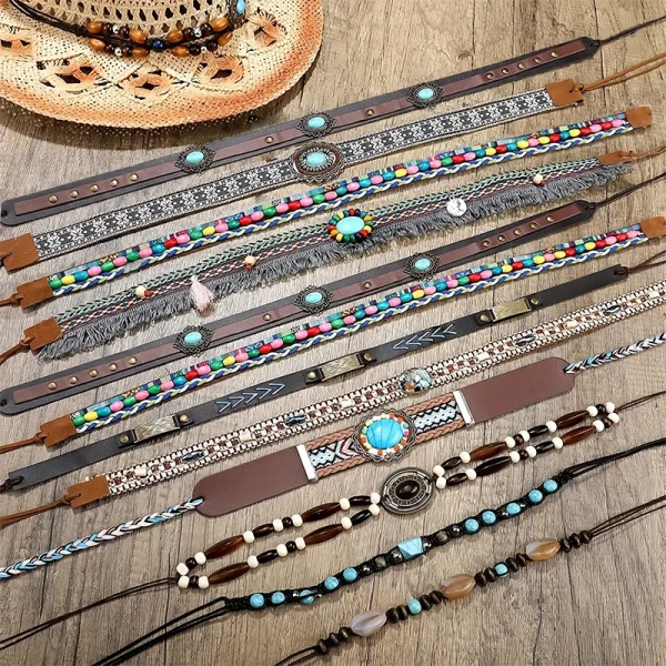 Hat Accessories Cowboy Hat Band For Women Men Fedora Belt Accessories Panama Band Straw Hat Belt Buckles Outdoor Decoration - Image 4