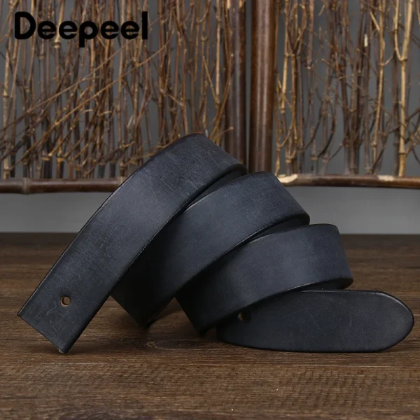 100-125cm First Layer Pure Cowhide Men's Belt Headless Pin Buckle Belts Strip Genuine Leather Thickening Vintage Mens Waistband - Image 4