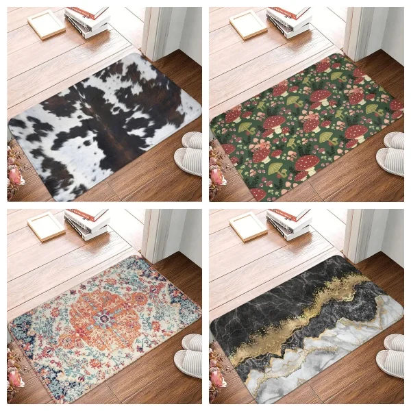 Western Cowhide Cow Print Bath Mats Bathroom Decor Bath Rug Non-Slip Floor Rug Carpets for Kitchen Bathroom Living Room Decor