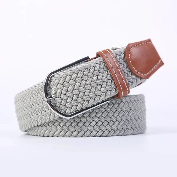 Unisex Elastic Fabric Woven Casual Belt Pin Buckle Expandable Braided Stretch Canvas Simple and Stylish Leisure Men Women Belt - Image 28