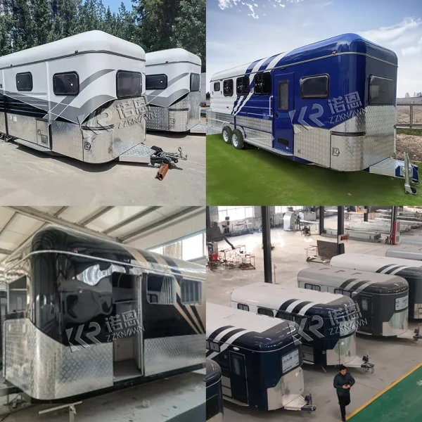 Horse Trailer Float with Roof Bed and Horse Yards Custom Deluxe Horse Carriage Trailer Added Caravan Door - Image 6