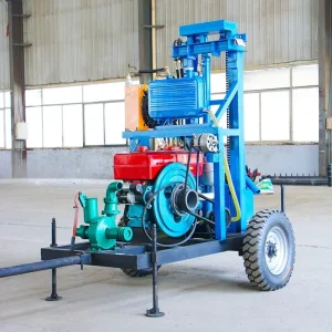 150m Diesel Small Water Well Drilling Rig Machine Portability 400 Feet Trailer-mounted Hydraulic Drills Bit Efficiency Furadeira