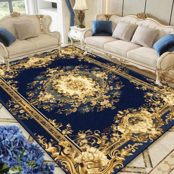 European Large Area Rugs for Living Room Luxury Decoration Soft Fluffy Sofa Area Floor Mat Non-slip Bedroom Cloakroom Carpet 러그 - Image 2