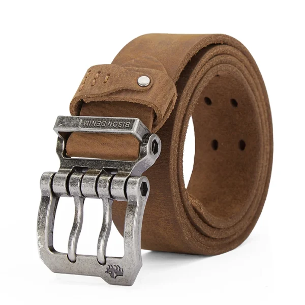 BISON DENIM Genuine Leather Belt For Men High Quality Buckle Jeans Casual Belts Vintage Business Cowboy Waistband Free Shipping - Image 10