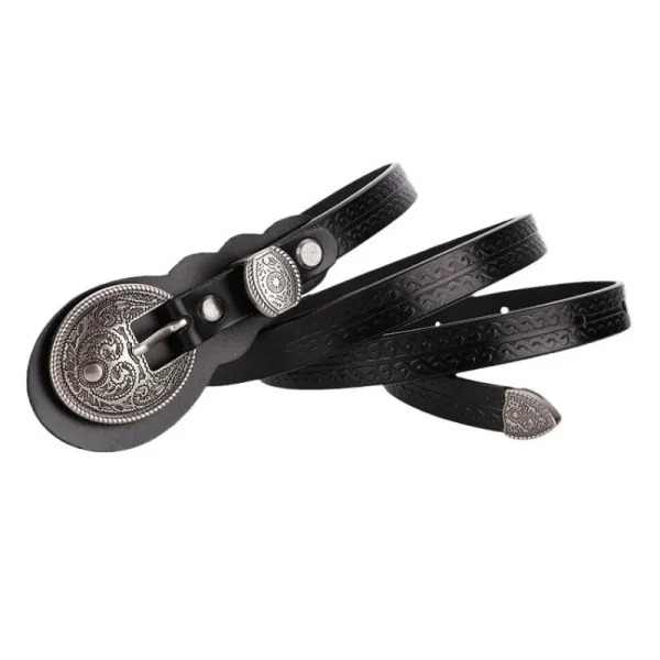 Vintage Metal Buckle Head Waist Ring Belt Womens Medeival Warrior Viking Costume Accesory Thin Girdle Curved Steampunk For Lady - Image 4