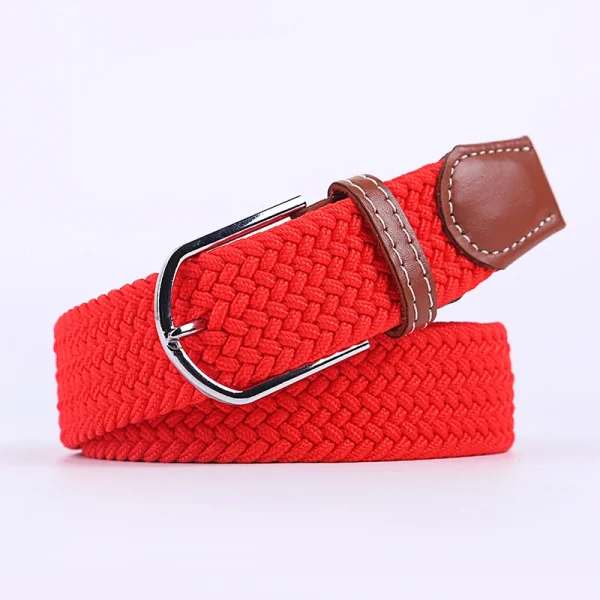 Unisex Elastic Fabric Woven Casual Belt Pin Buckle Expandable Braided Stretch Canvas Simple and Stylish Leisure Men Women Belt - Image 24