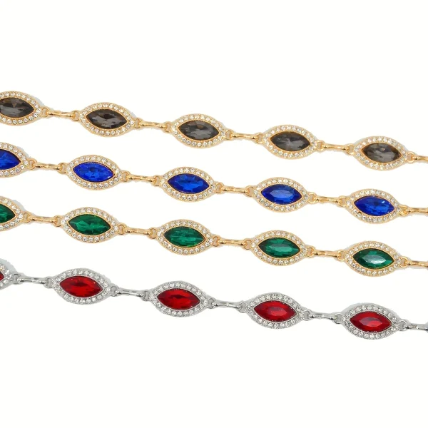 Plus Size Golden Waist Chain Crystal Rhinestone Inlaid Boho Body Chain Elegant Metal Chain Belt Dress Girdle For Women - Image 3