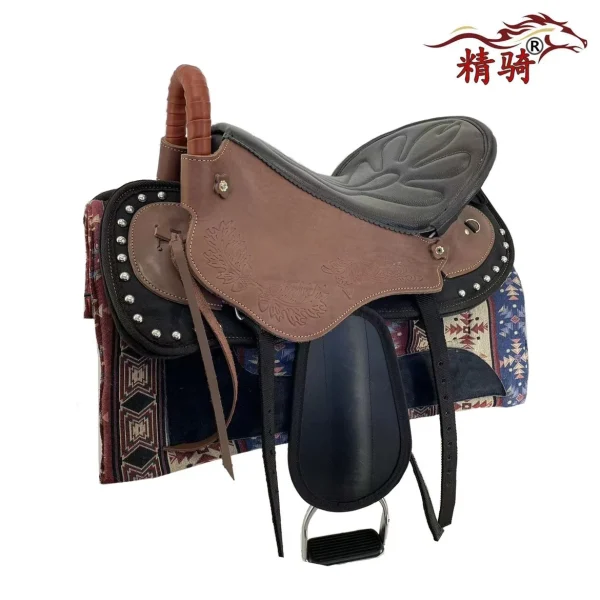 سرج الحصان Harness Complete Set Of Accessories Fine Riding Supplies New Size Saddle Leather Printed Tourist Saddle - Image 7