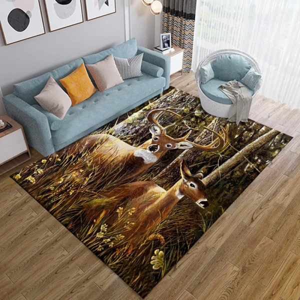 15 Sizes Flag Deer Pattern Rug Carpet for Living Room Bathroom Mat Creative Doormat Carpet for Bedroom Home Decor Alfombras Cool - Image 13