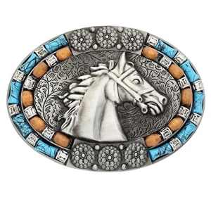 Cheapify Dropshipping Oval Western Cowboys Men Belt Buckle 40mm Fashion Horse Head Animal Ebillas Para Cinturones Hombre