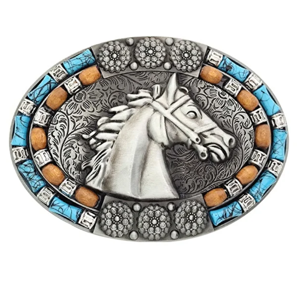 Cheapify Dropshipping Oval Western Cowboys Men Belt Buckle 40mm Fashion Horse Head Animal Ebillas Para Cinturones Hombre