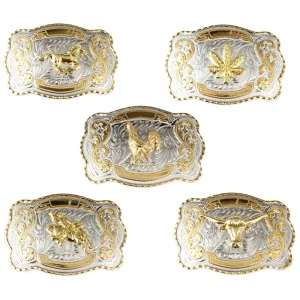 Belt buckle Golden Equestrian Bull head rooster scorpion pattern Western cowboy waistband accessories