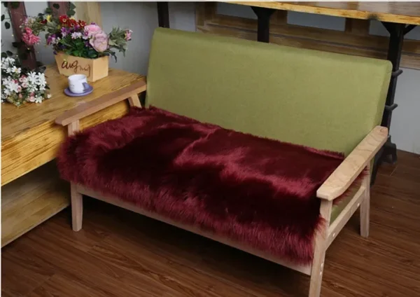 Nordic Long Soft Faux Sheepskin Fur Area Rugs Living Room Bedroom Floor Mat Shaggy Silky Plush Carpet Faux Fur Rug Decor Mats - Image 8
