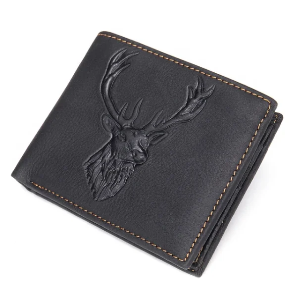 WESTAL Men's Genuine Leather Wallet High Quanlity Wallets Coin pocket Zipper Purse For Deer Head Design Money Clips Short Purse - Image 11