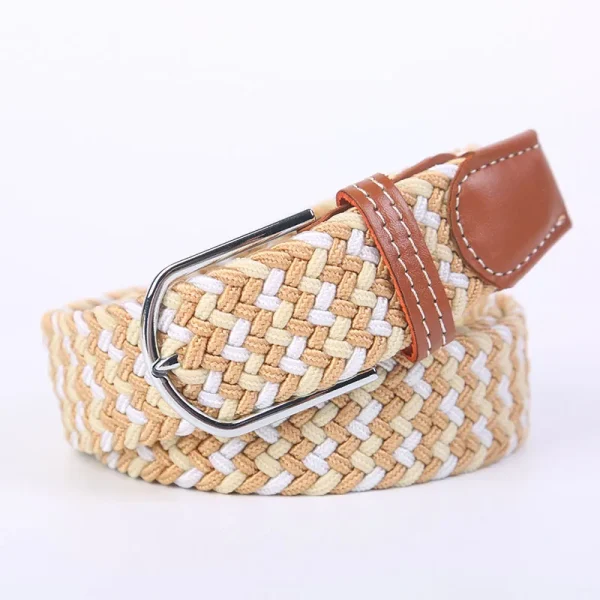 Unisex Elastic Fabric Woven Casual Belt Pin Buckle Expandable Braided Stretch Canvas Simple and Stylish Leisure Men Women Belt - Image 62