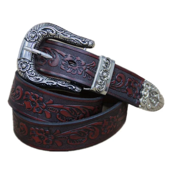 LA SPEZIA Real Leather Belt Men High Quality Camel Pin Belt Male Retro Designer Brand Cowhide Genuine Leather Carving Belt 130cm - Image 8