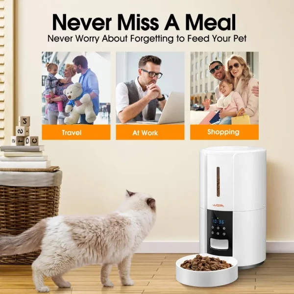 Feeding and Water Drinker Dogs Holds 7.5 Pounds Dog Feeder Programmable Automatic Cat and Dog Pet Feeder Food Dispenser Feeders - Image 2
