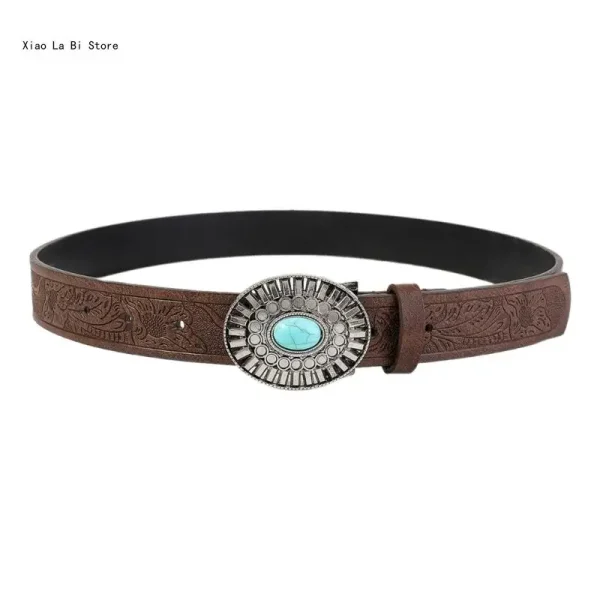 Bohemian PU Belt Woman Waist Decors Pants Belt Embossing Pattern Jeans Waistband Vintage Belt for Girl Cool Cowboy Belt - Image 4